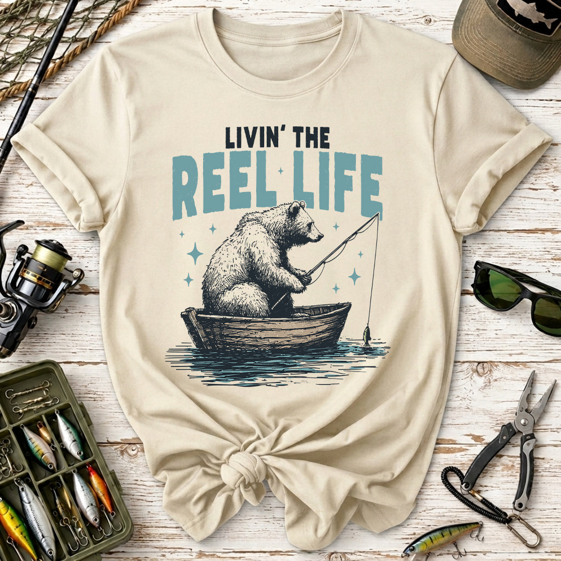 Livin' the Reel Life Bear Fishing T-Shirt