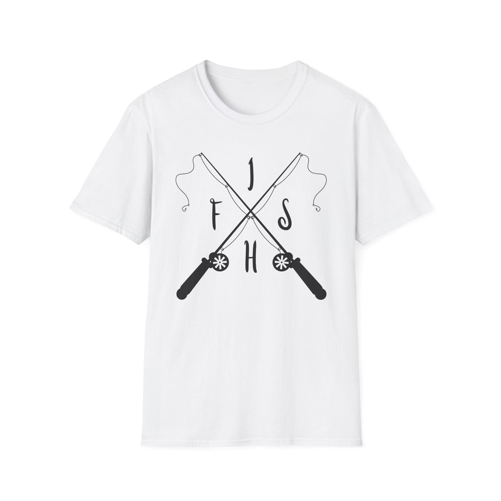 Fishing Rod Cross Graphic T-Shirt