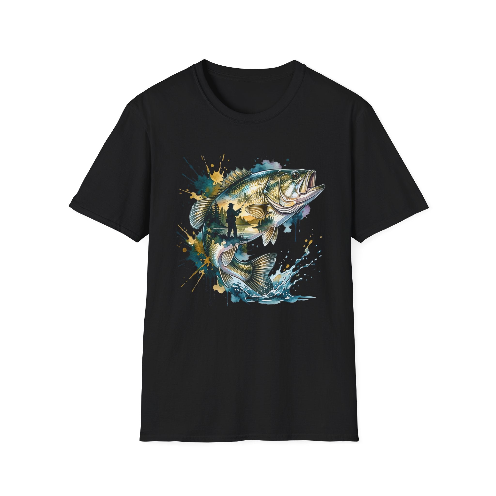 Bass Fishing Watercolor T-Shirt