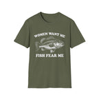 Women Want Me, Fish Fear Me Vintage Bass T-Shirt