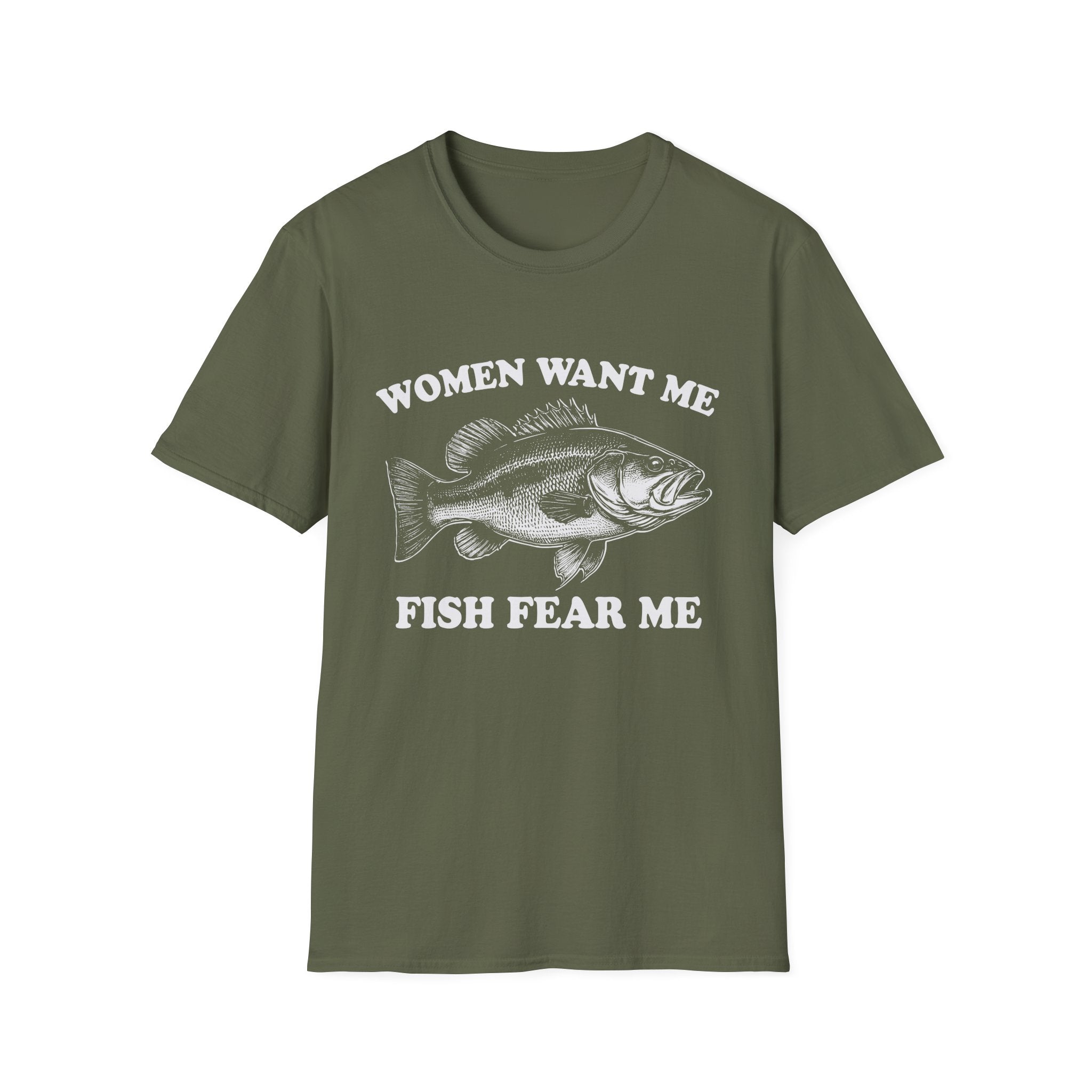 Women Want Me, Fish Fear Me Vintage Bass T-Shirt