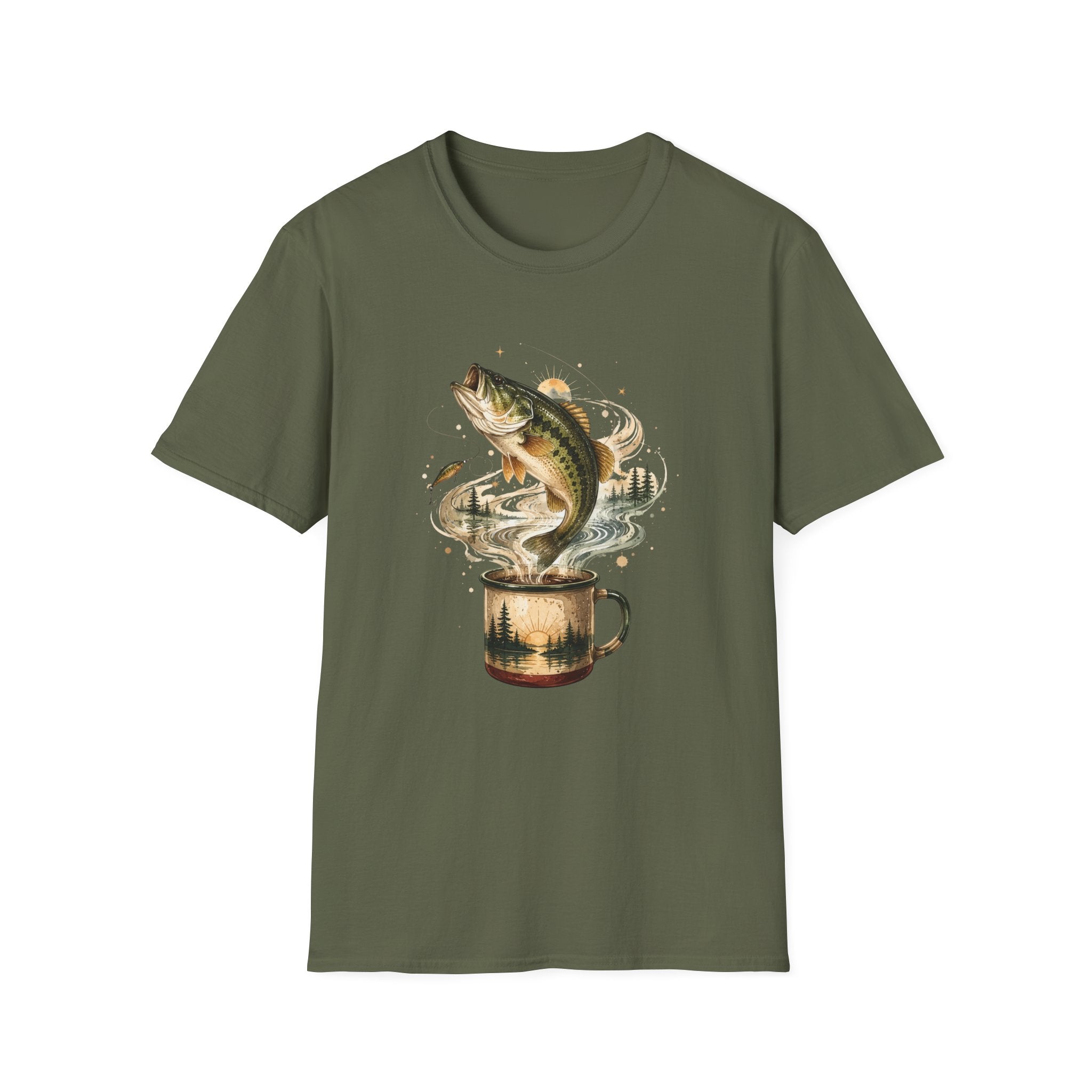 Bass Fishing Graphic Fish Mug T-shirt