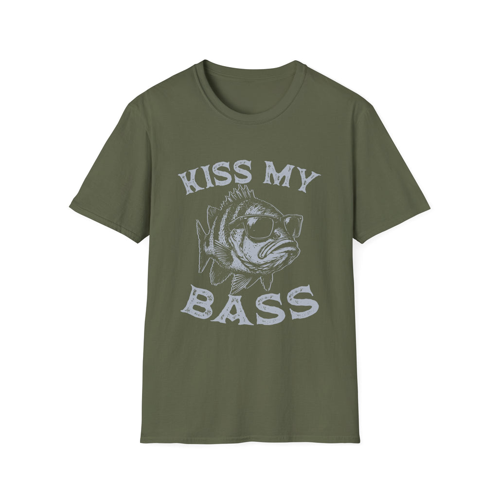 Kiss My Bass Funny Fishing  T-Shirt