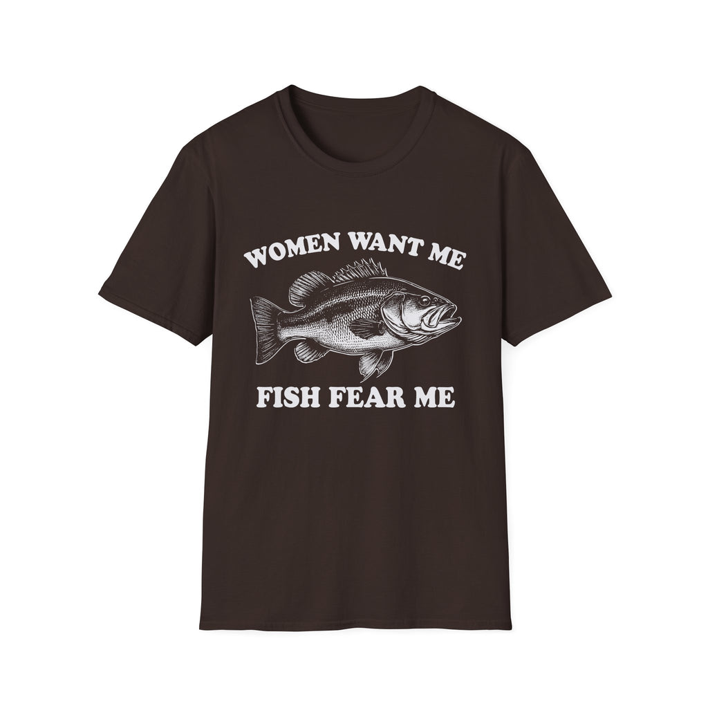 Women Want Me, Fish Fear Me Vintage Bass T-Shirt
