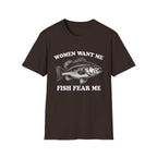 Women Want Me, Fish Fear Me Vintage Bass T-Shirt
