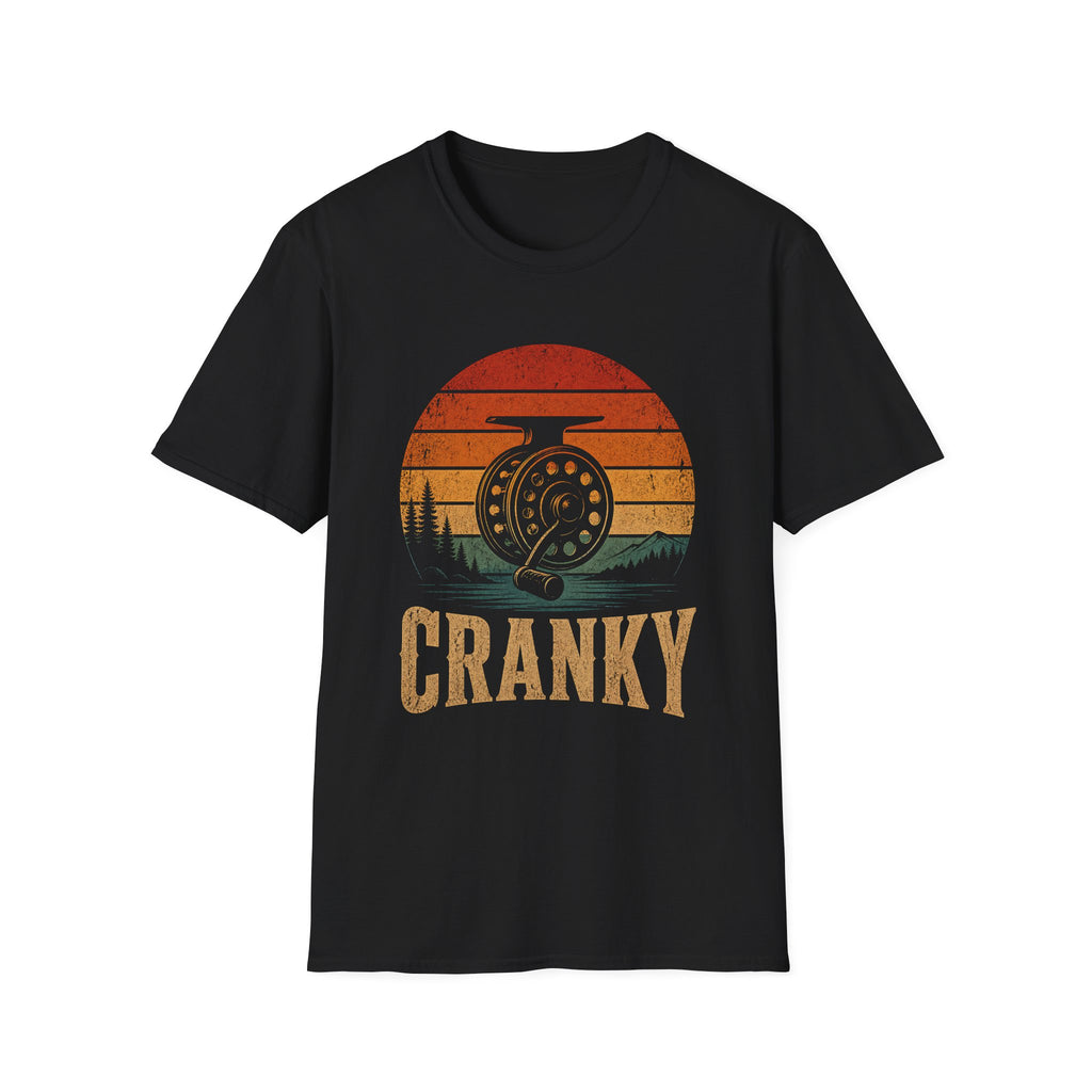 Cranky Fly Reel Fishing Sunset T-Shirt