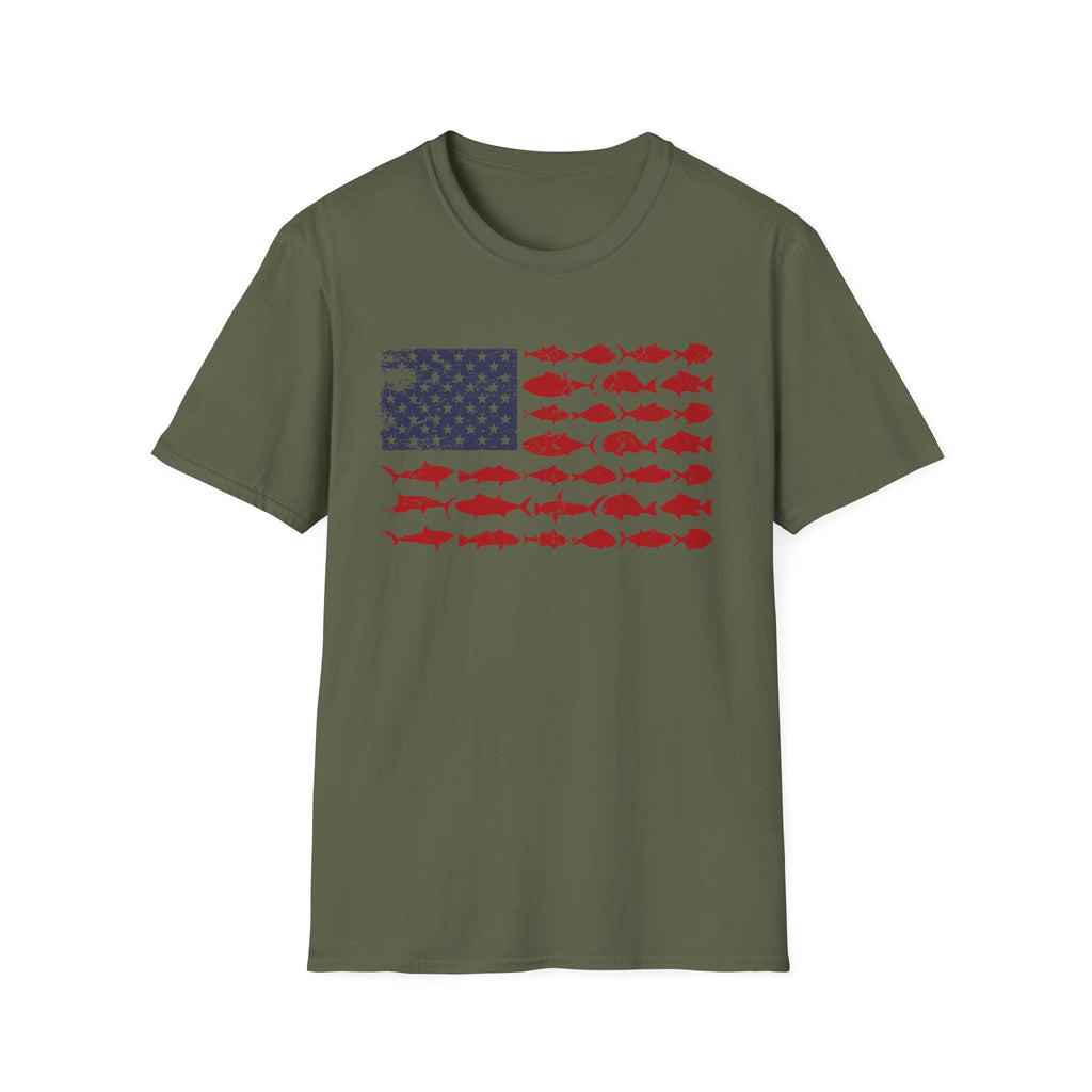 American Flag Fishing T-Shirt
