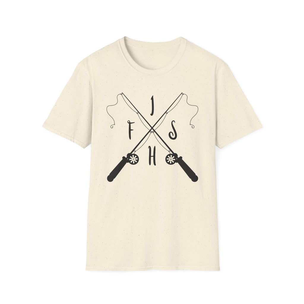 Fishing Rod Cross Graphic T-Shirt