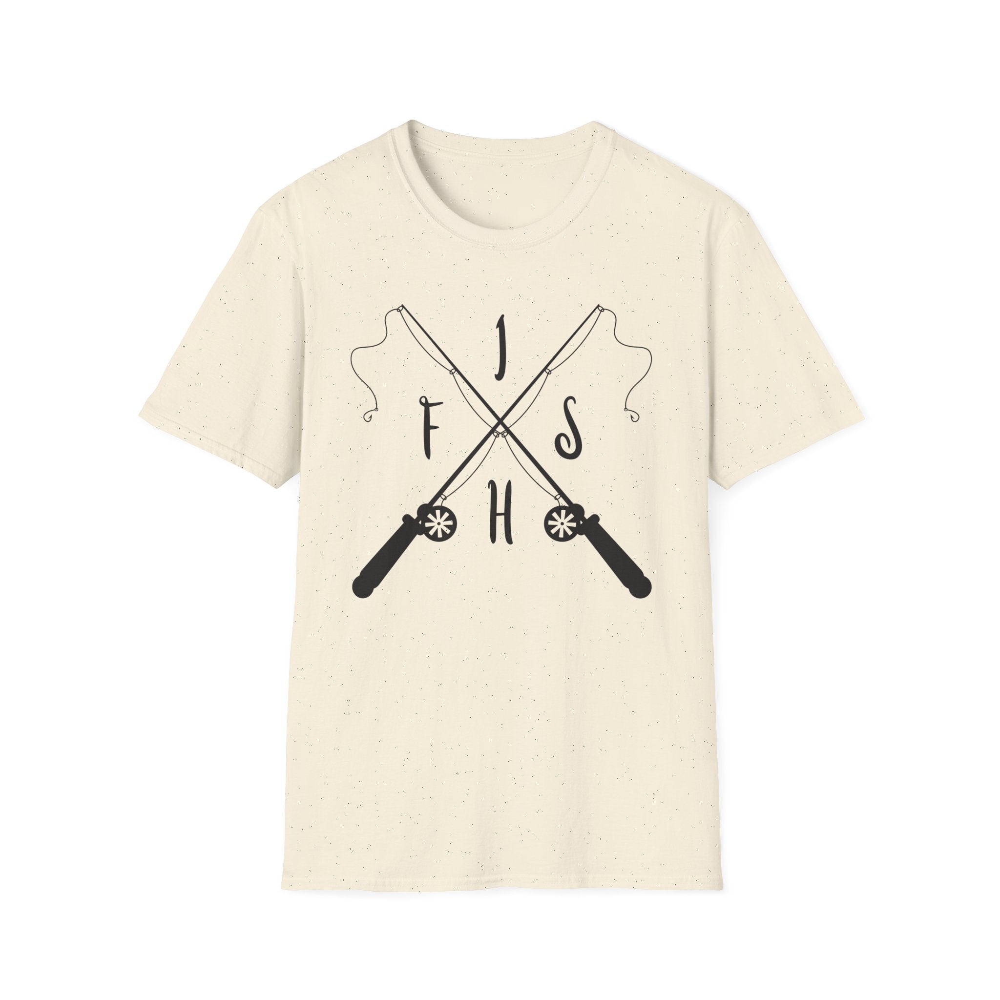 Fishing Rod Cross Graphic T-Shirt