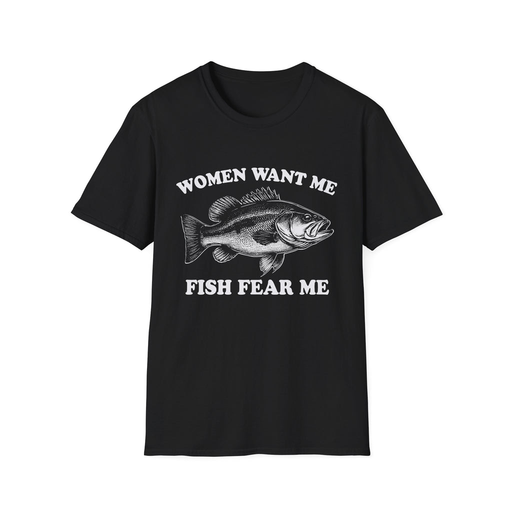 Women Want Me, Fish Fear Me Vintage Bass T-Shirt
