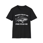 Women Want Me, Fish Fear Me Vintage Bass T-Shirt