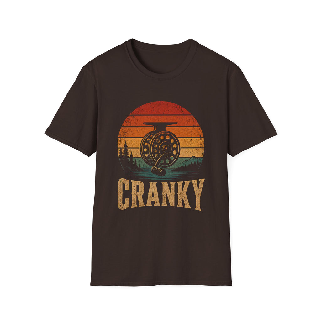 Cranky Fly Reel Fishing Sunset T-Shirt