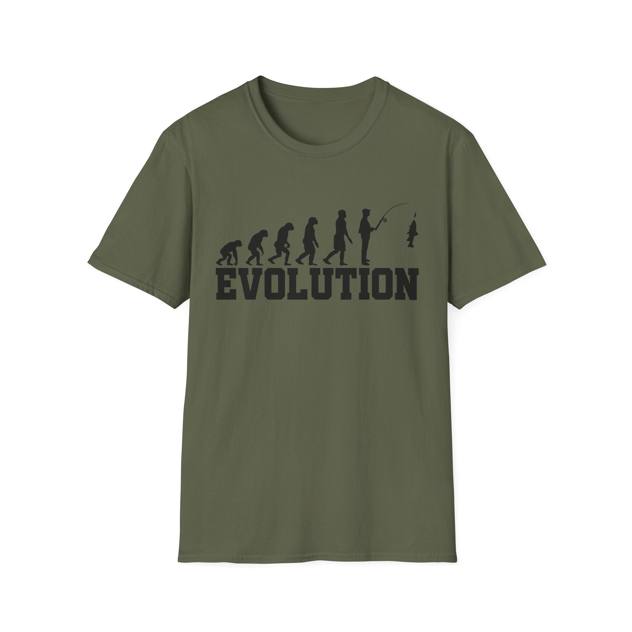 Funny Fisherman Evolution Graphic T-shirt