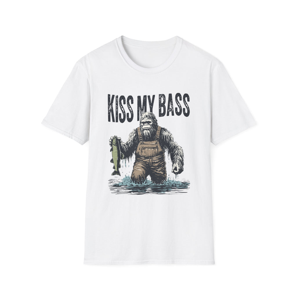 Kiss My Bass Funny Fisherman Sasquatch T-Shirt