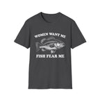 Women Want Me, Fish Fear Me Vintage Bass T-Shirt