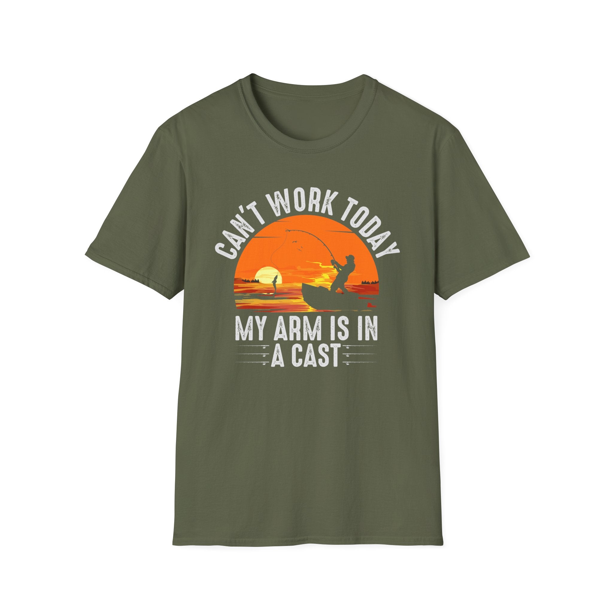 Can't Work Today My Arm Is In A Cast Fishing T-Shirt