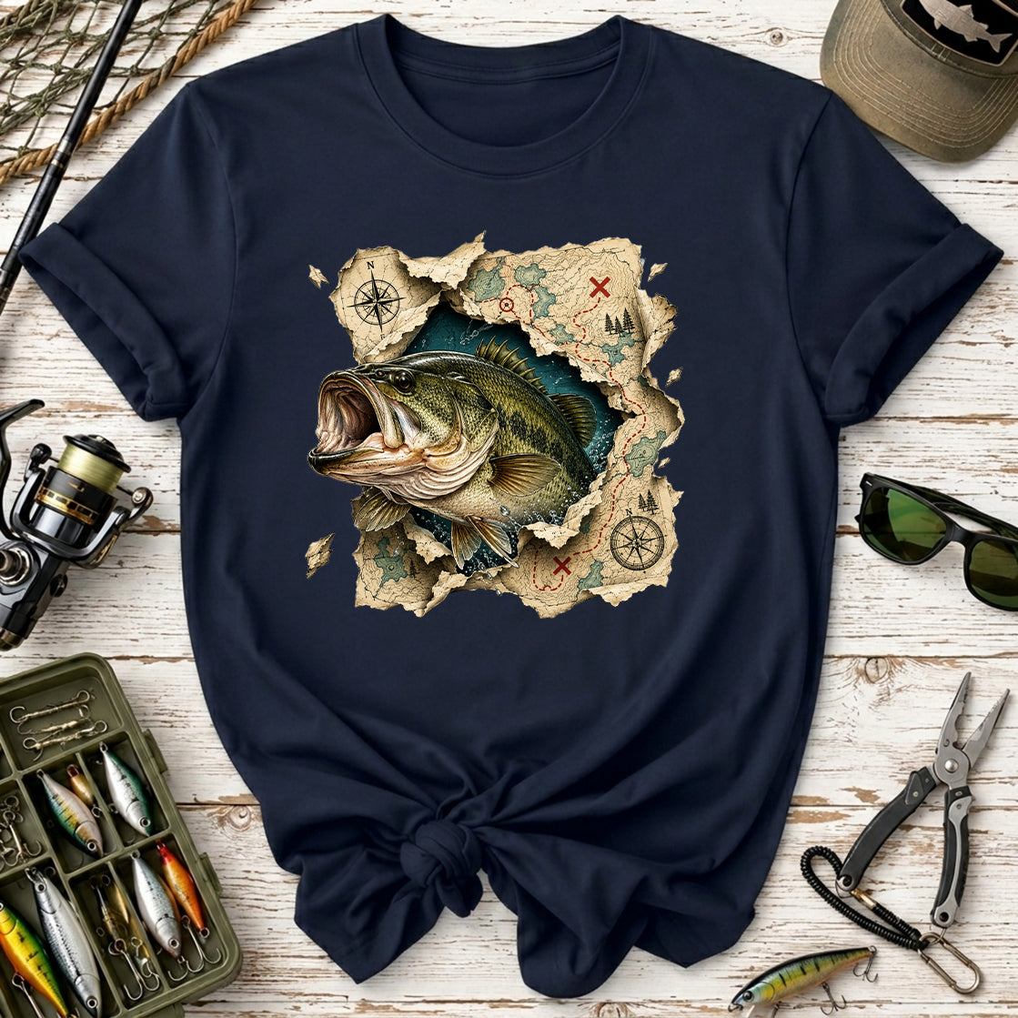 Bass Fishing Map T-Shirt