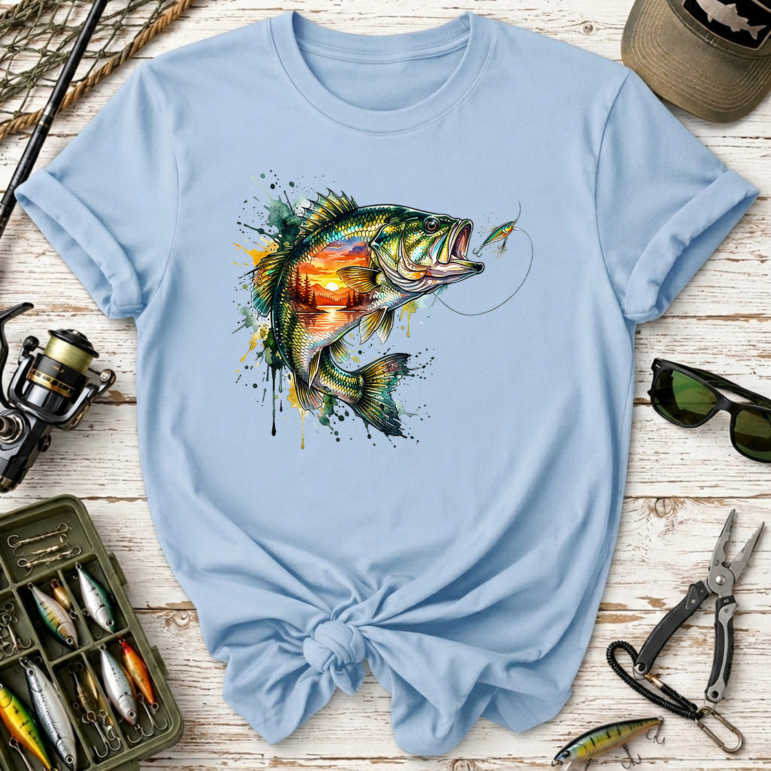 Bass Fish Sunset T-Shirt