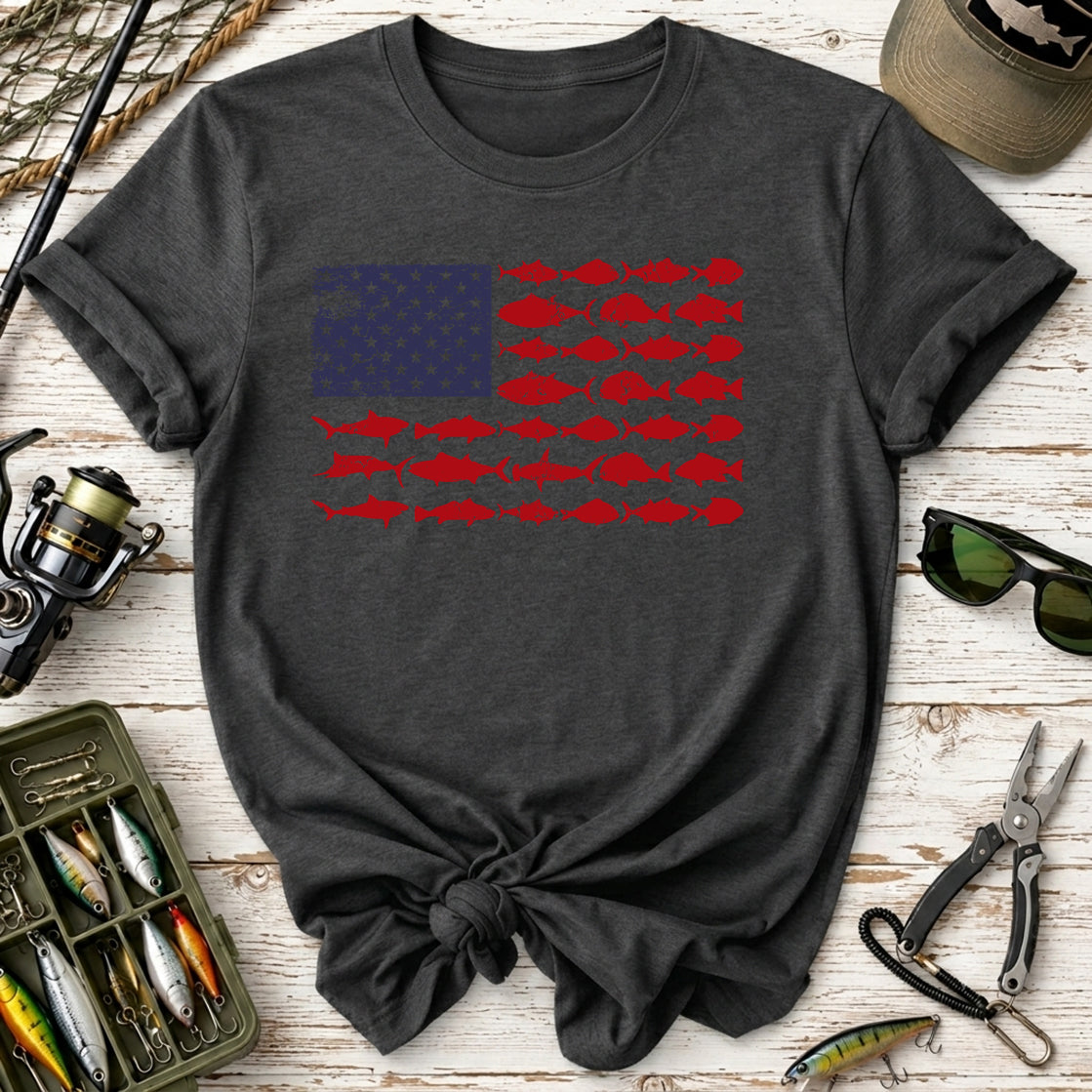 American Flag Fishing T-Shirt