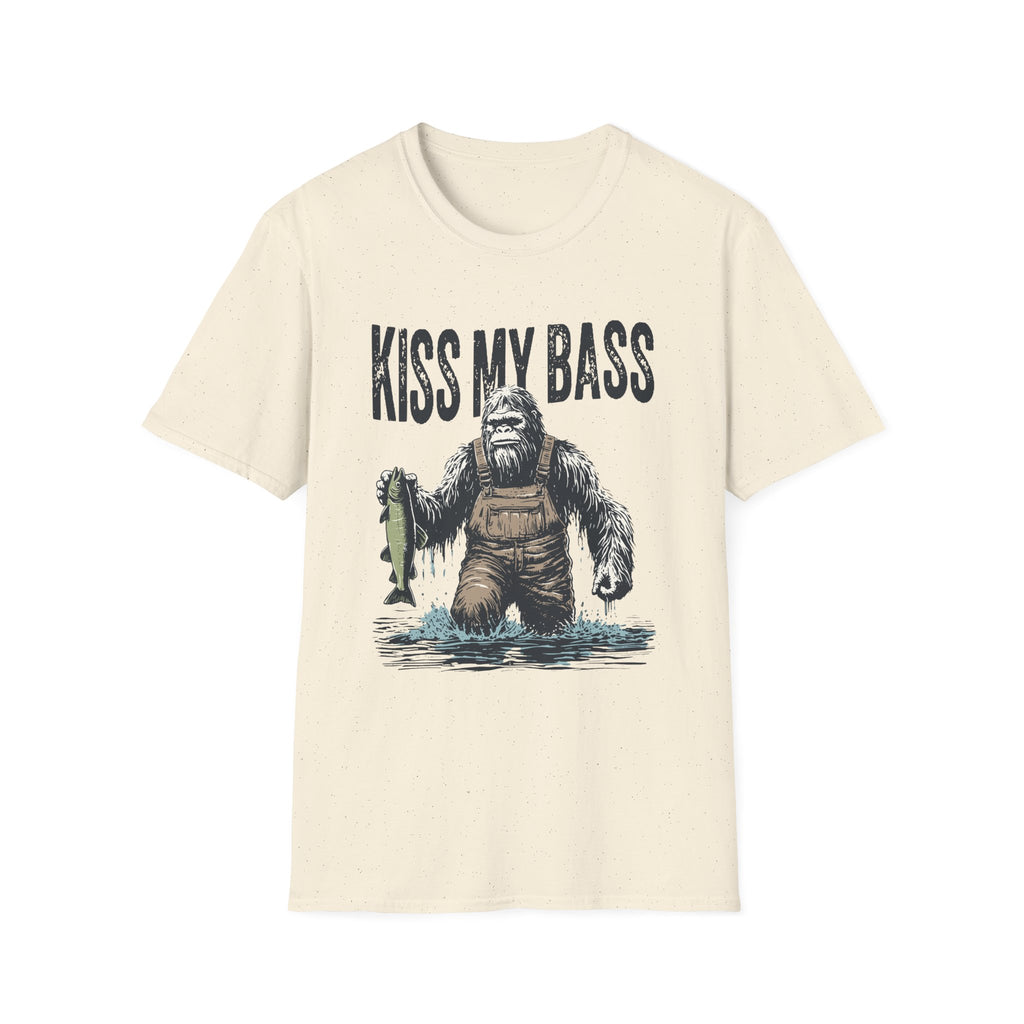 Kiss My Bass Funny Fisherman Sasquatch T-Shirt