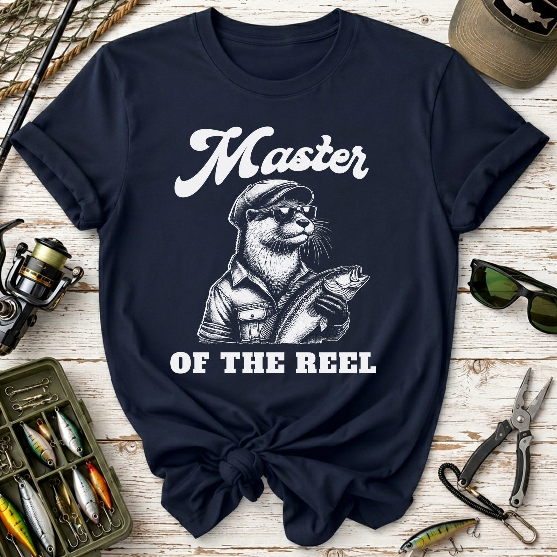 Master of the Reel Retro Otter Fishing T-Shirt