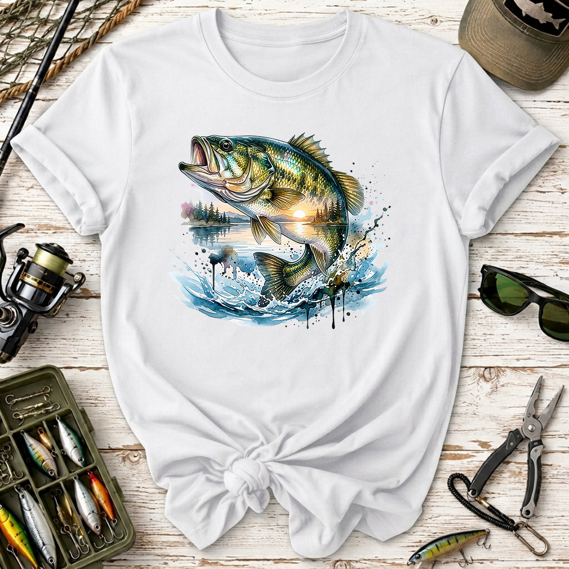 Bass Fishing Sunset T-Shirt