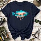 Dripping Tropical Sunset Fishing T-Shirt