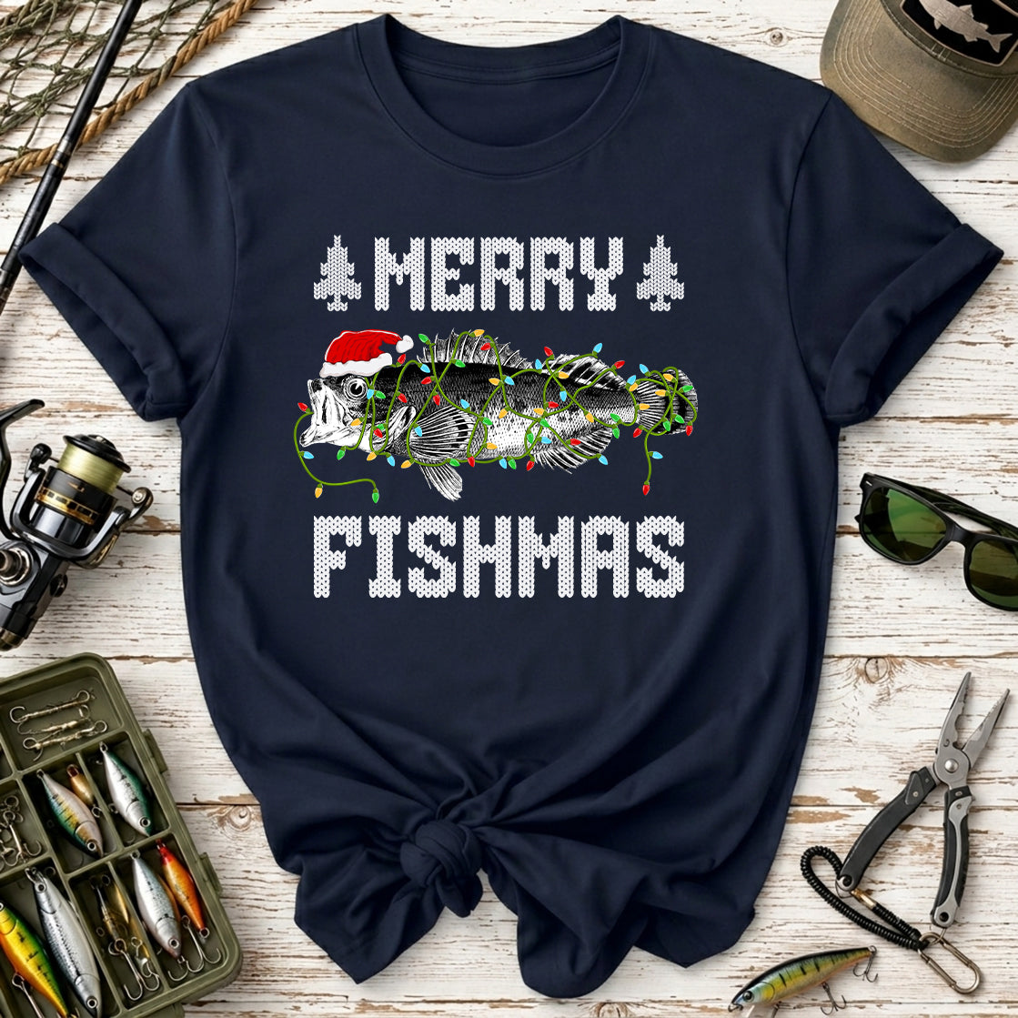 Festive Fishing Holiday Merry Fishmas T-Shirt
