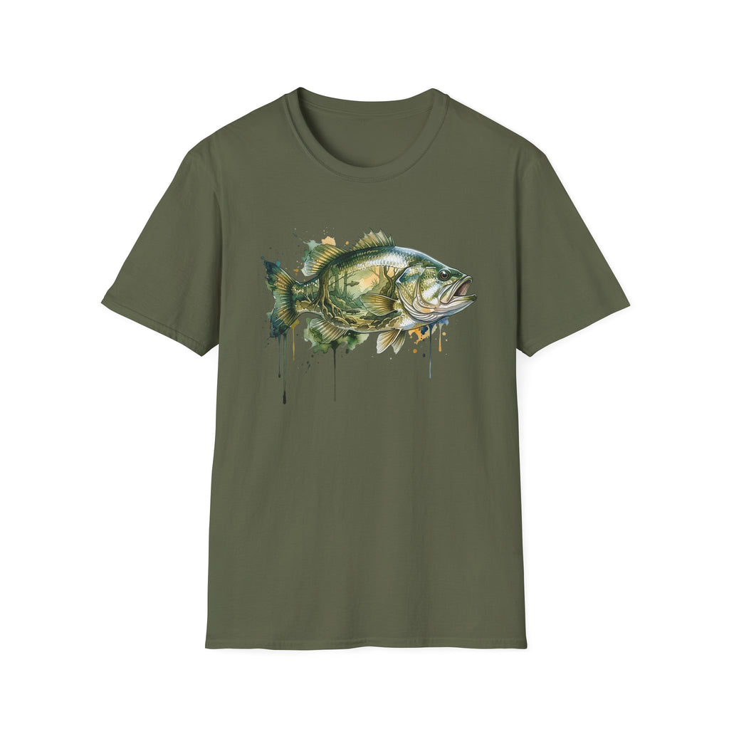 Bass Watercolor Fish T-Shirt