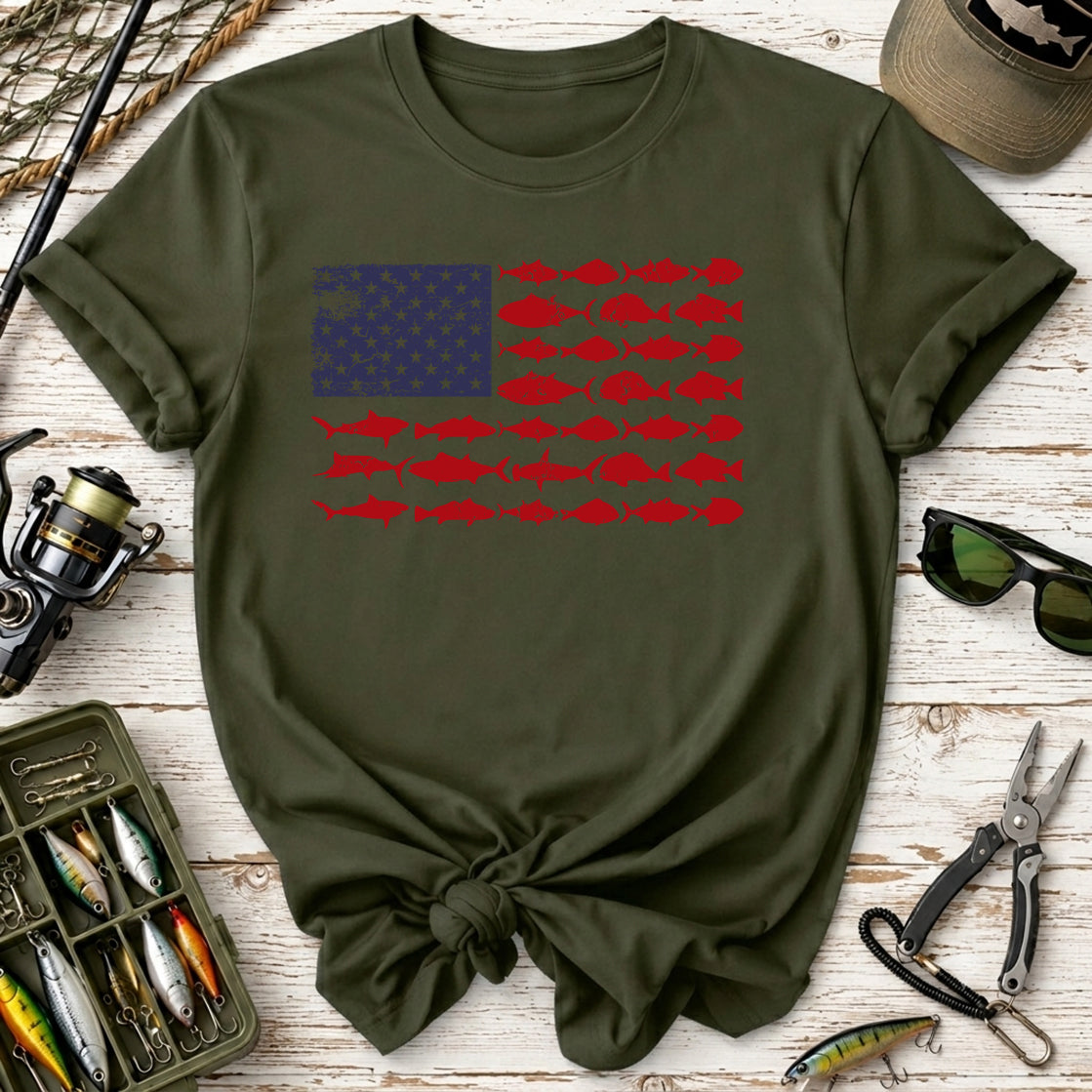 American Flag Fishing T-Shirt