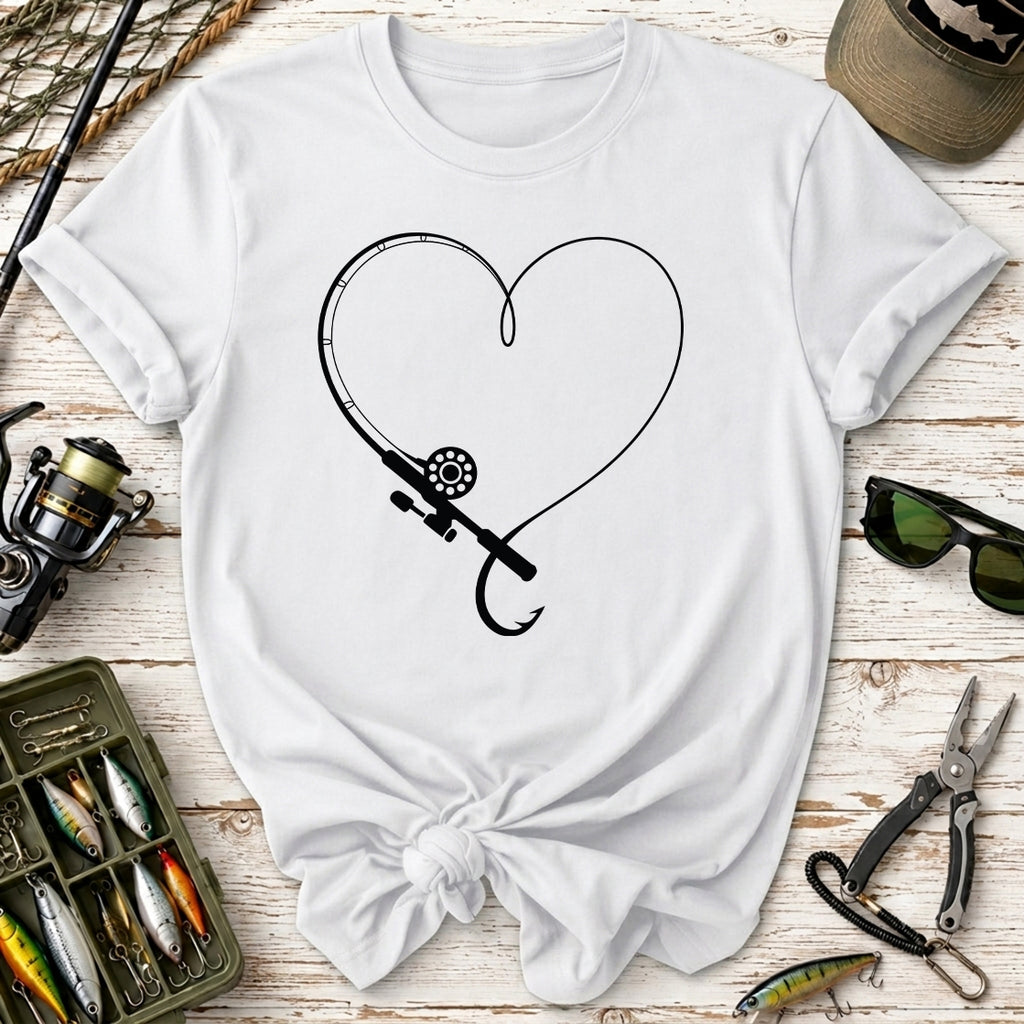 Fishing Hook Heart T-Shirt