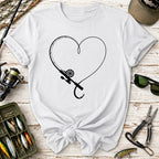 Fishing Hook Heart T-Shirt