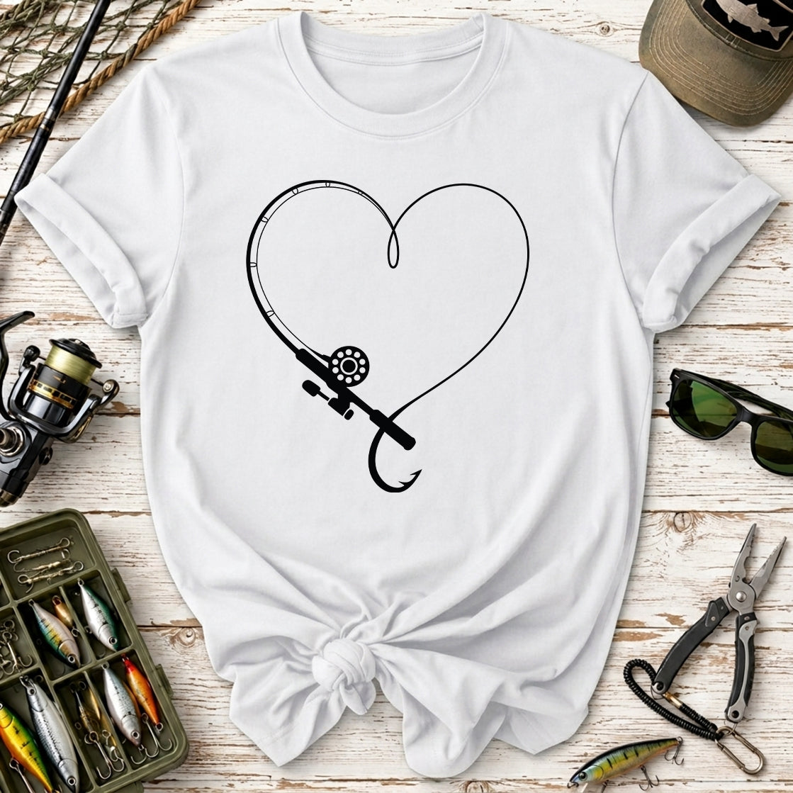 Fishing Hook Heart T-Shirt