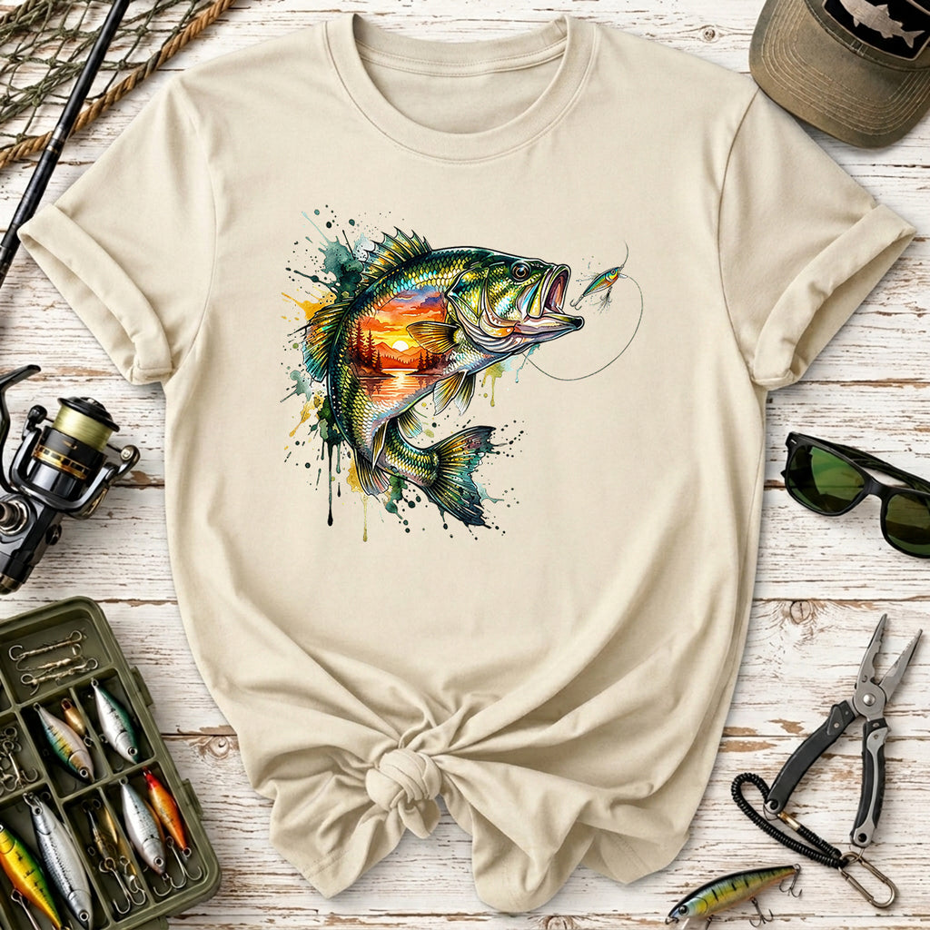 Bass Fish Sunset T-Shirt