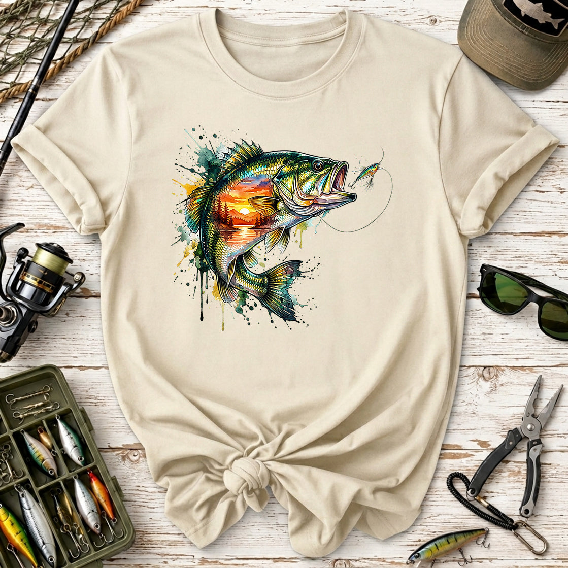 Bass Fish Sunset T-Shirt