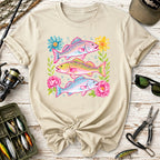 Colorful Trout & Flowers T-Shirt