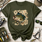 Bass Fishing Map T-Shirt
