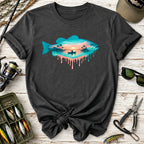 Dripping Tropical Sunset Fishing T-Shirt