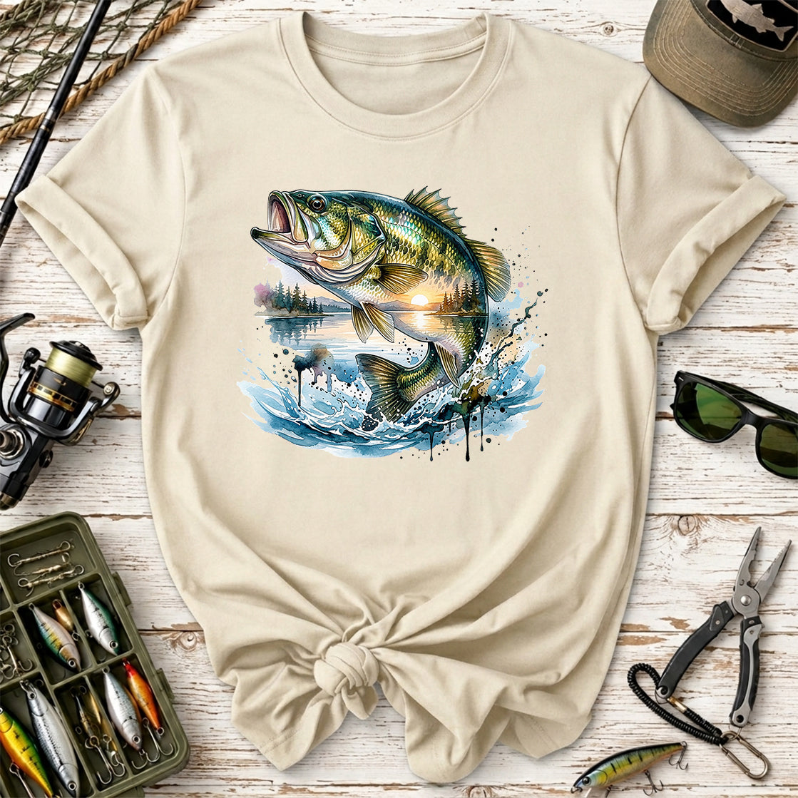 Bass Fishing Sunset T-Shirt