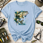 Bass Fishing Watercolor T-Shirt