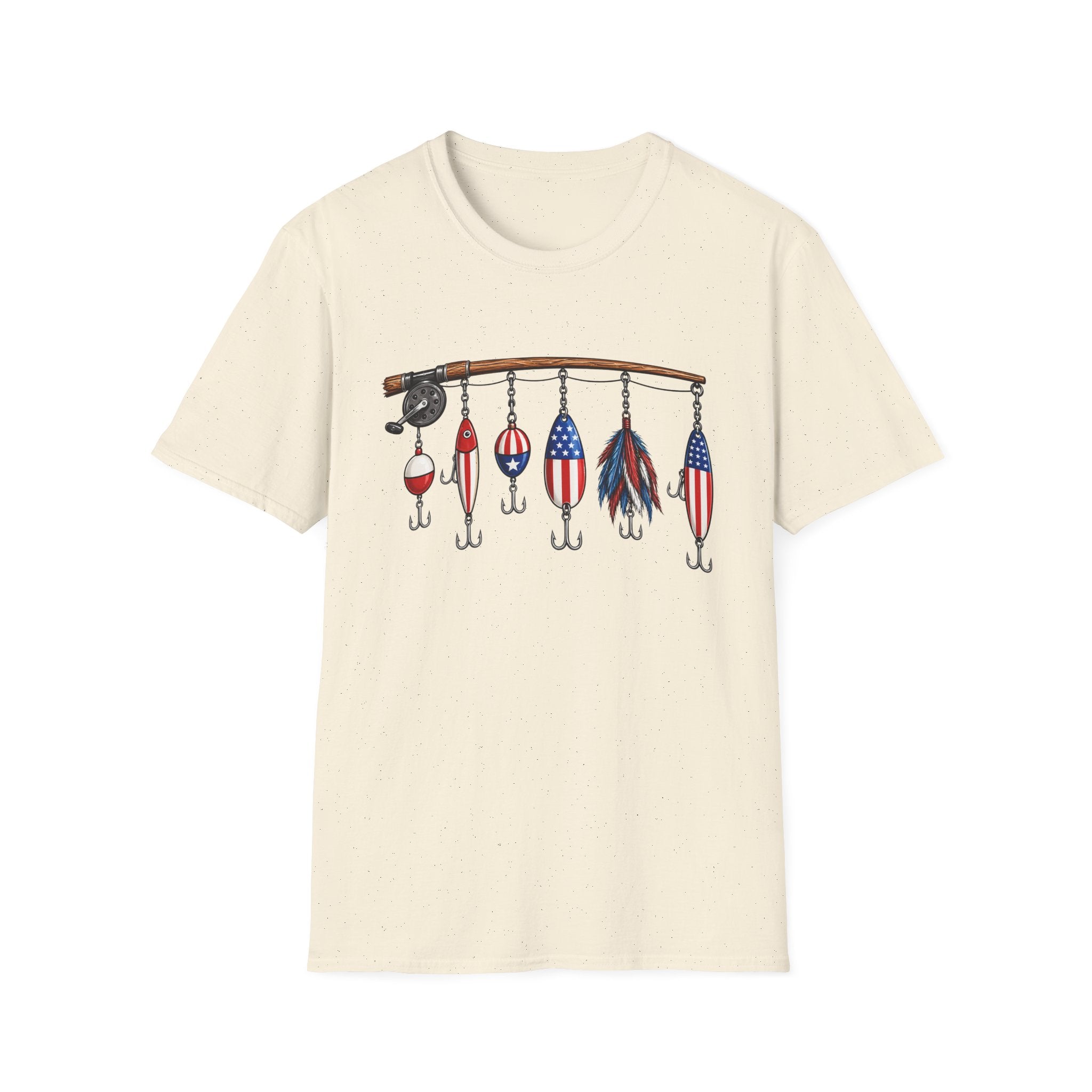 Fishing Lures Patriotic USA Bait Rod  T-Shirt