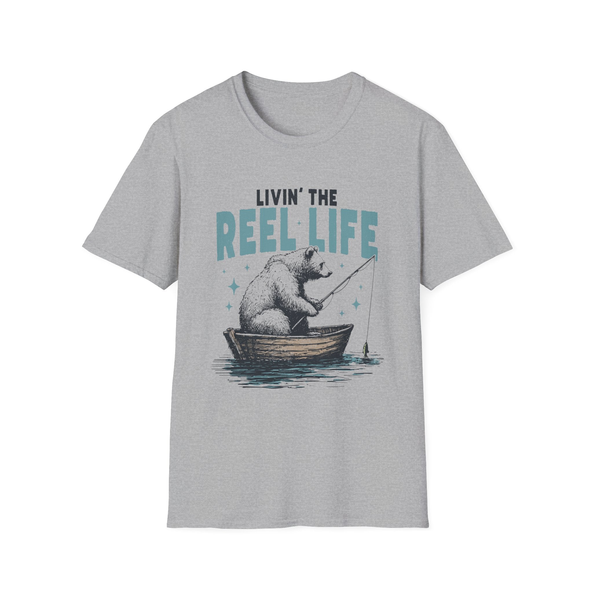 Livin' the Reel Life Bear Fishing T-Shirt