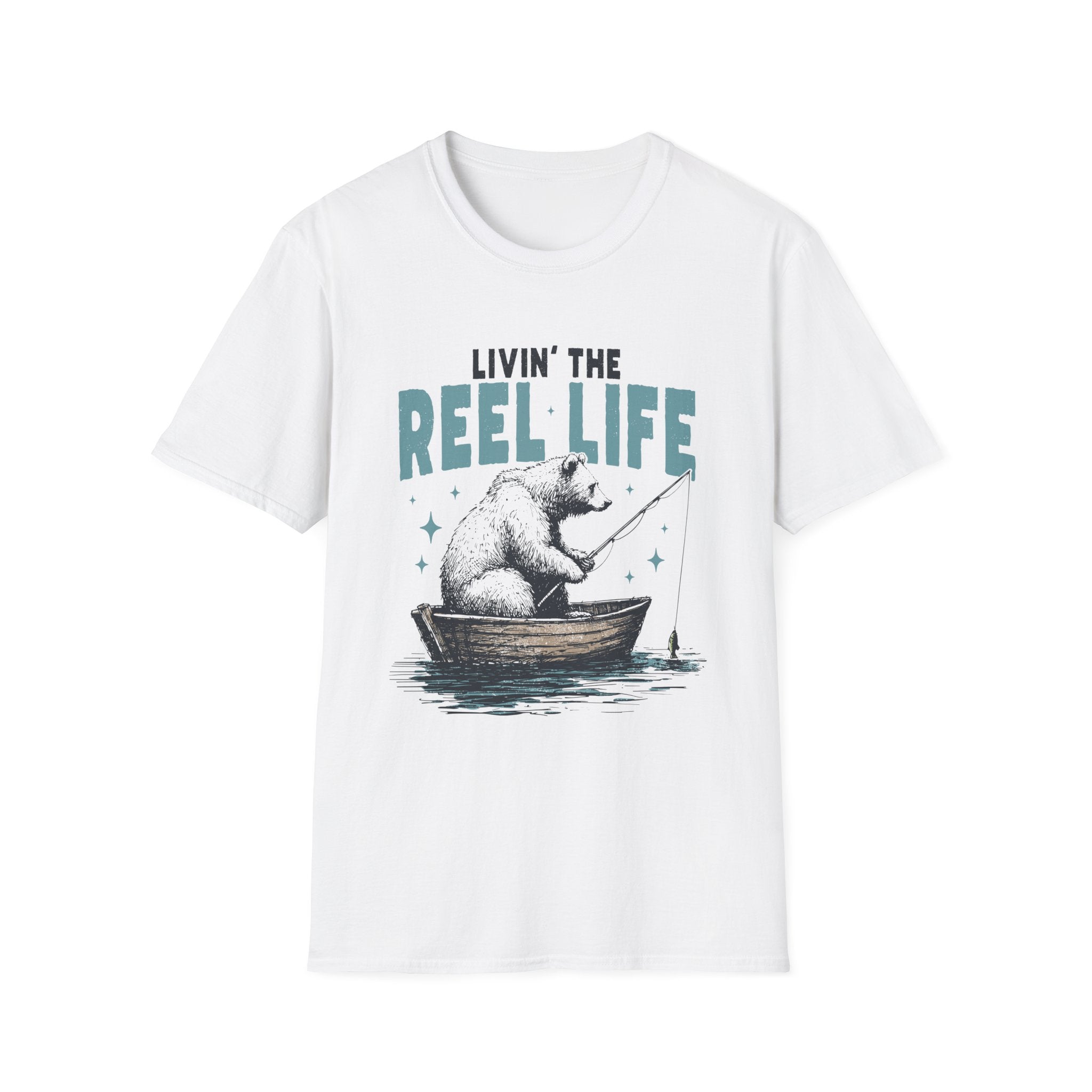 Livin' the Reel Life Bear Fishing T-Shirt