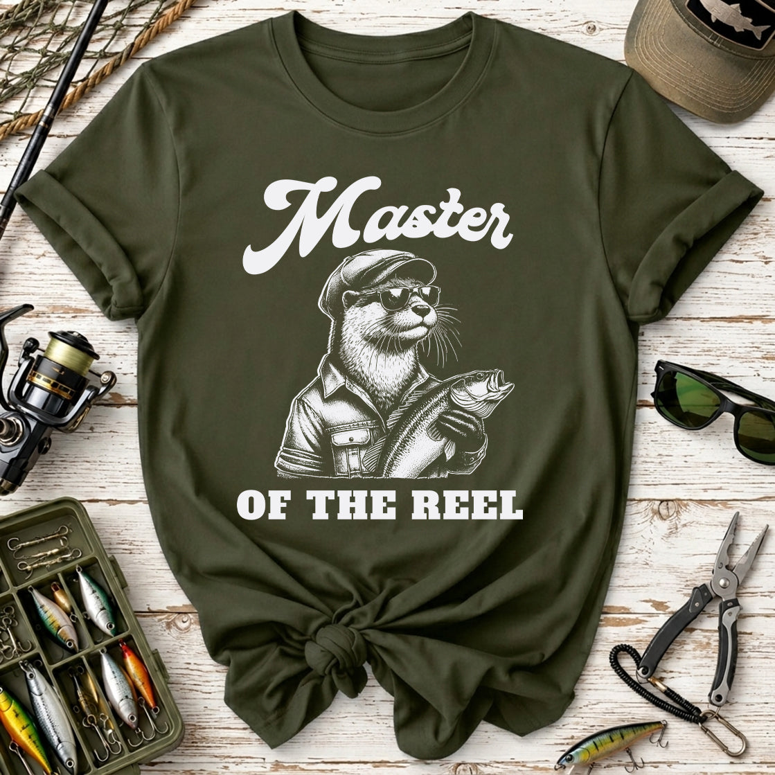 Master of the Reel Retro Otter Fishing T-Shirt