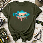Dripping Tropical Sunset Fishing T-Shirt