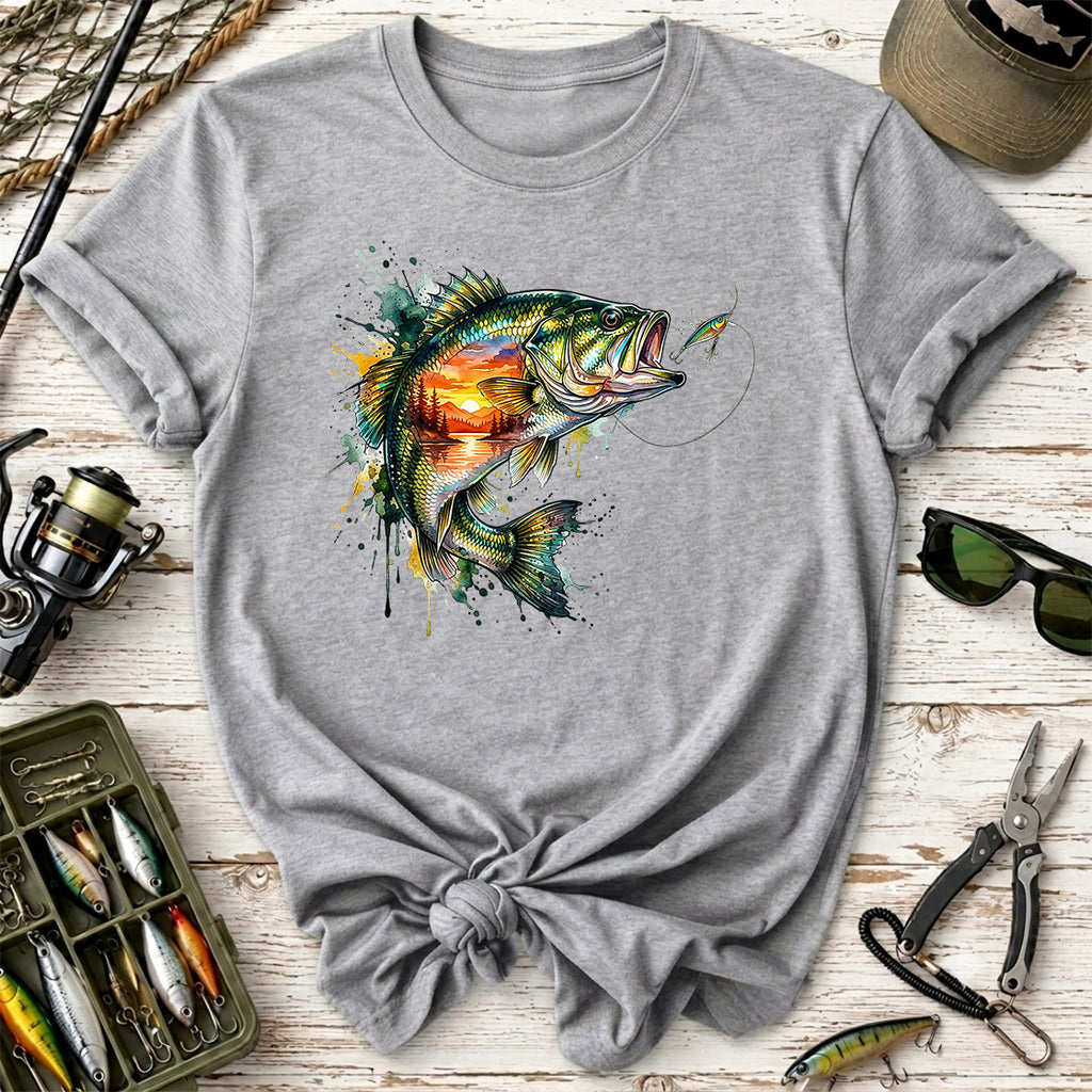 Bass Fish Sunset T-Shirt
