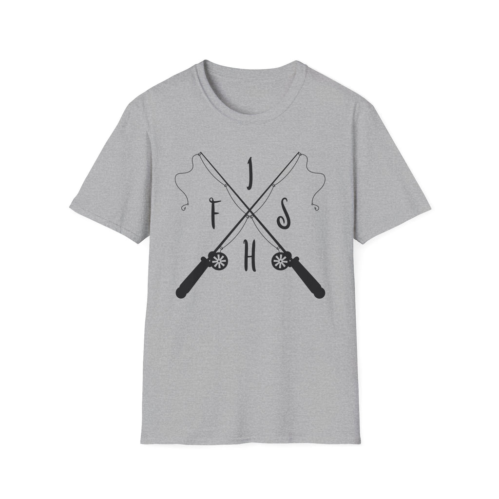 Fishing Rod Cross Graphic T-Shirt