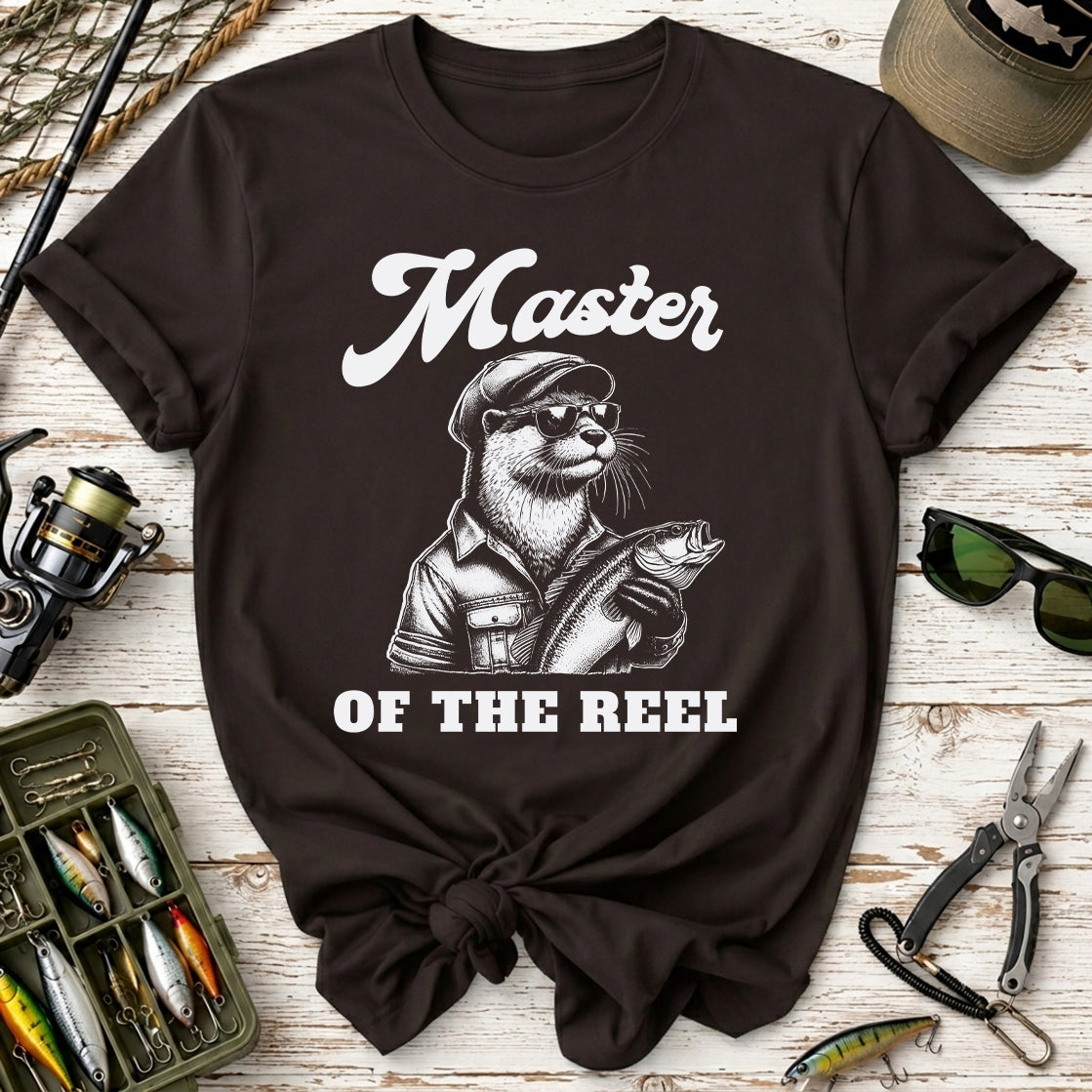 Master of the Reel Retro Otter Fishing T-Shirt