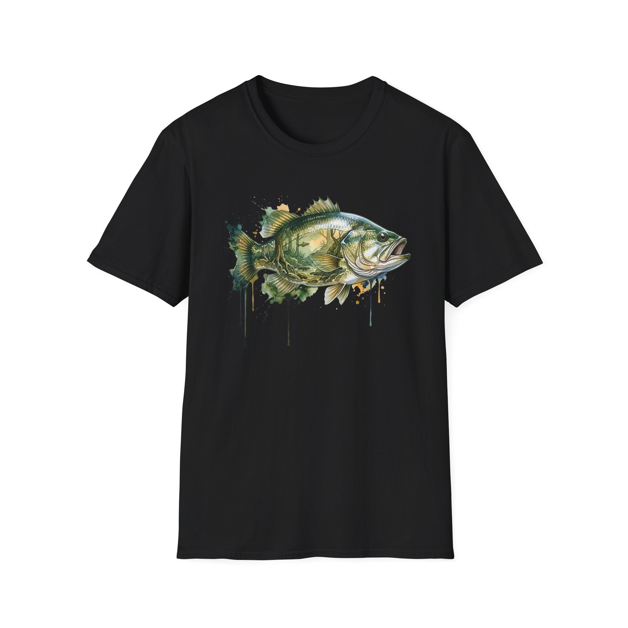 Bass Watercolor Fish T-Shirt