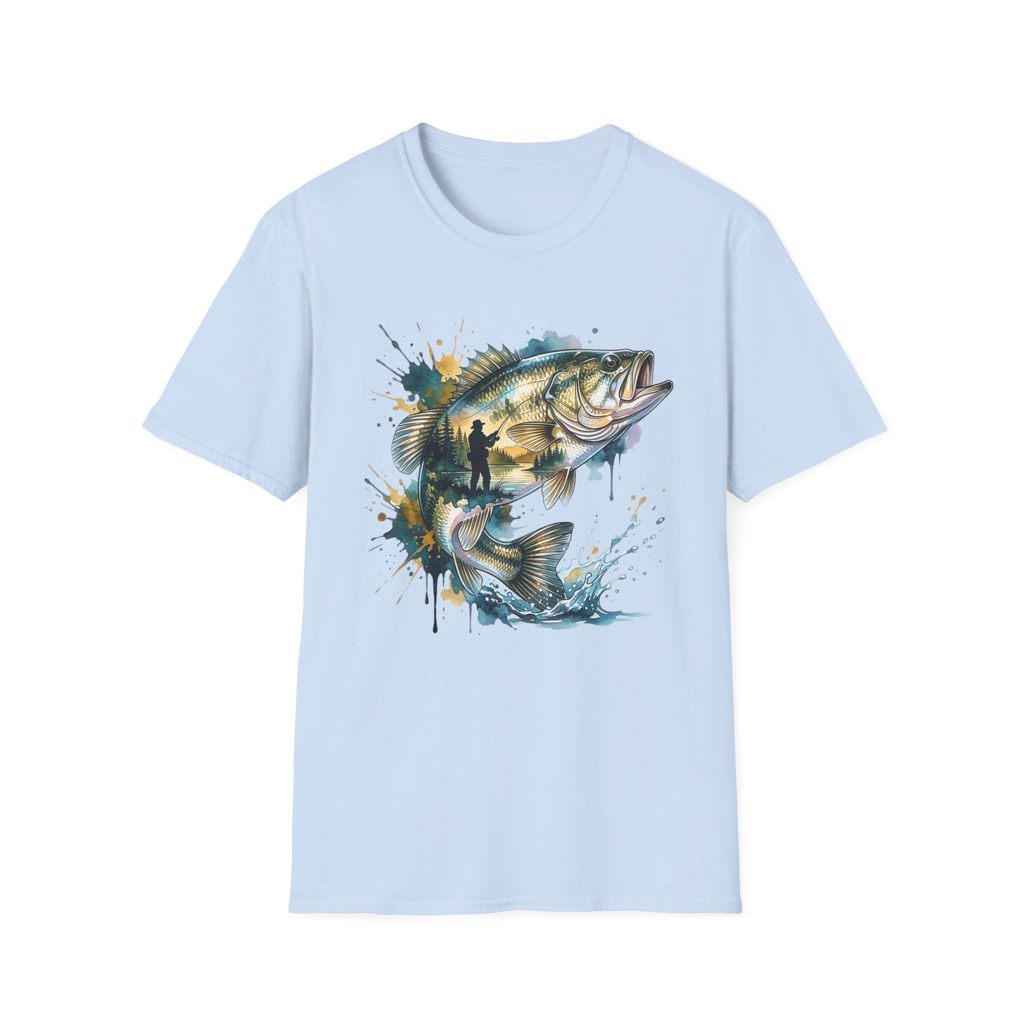 Bass Fishing Watercolor T-Shirt